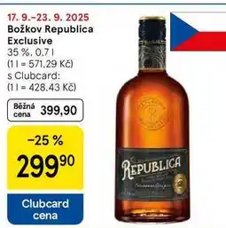 Tesco Božkov Republica Exclusive 35 %, 0.7 l nabídka