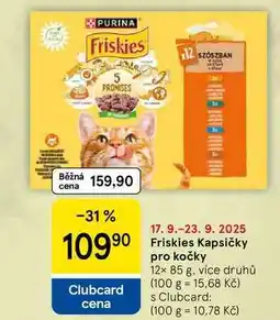 Tesco Friskies Kapsičky pro kočky, 12x 85 g, více druhů nabídka