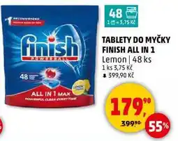 Penny Market TABLETY DO MYČKY FINISH ALL IN 1 Lemon, 48 ks nabídka