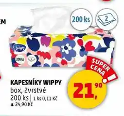 Penny Market KAPESNÍKY WIPPY box, 2vrstvé, 200 ks nabídka