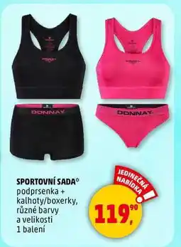 Penny Market SPORTOVNÍ SADA podprsenka + kalhoty/boxerky, různé barvy a velikosti, 1 balení nabídka