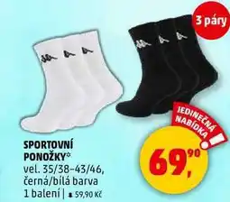 Penny Market SPORTOVNÍ PONOŽKY vel. 35/38-43/46, černá/bílá barva, 1 balení nabídka