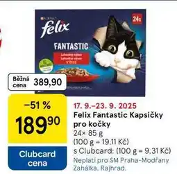 Tesco Felix Fantastic Kapsičky pro kočky, 24× 85 g nabídka