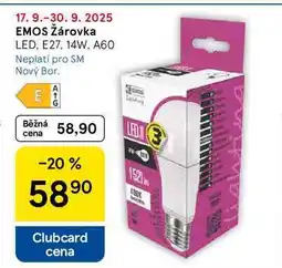 Tesco EMOS Žárovka LED, E27, 14W. A60 nabídka