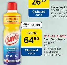 Tesco Savo Dezinfekce Original, 1,2 l nabídka