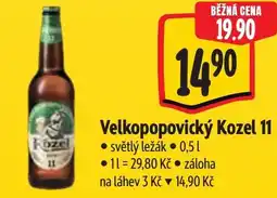 Albert Velkopopovický Kozel 11 nabídka