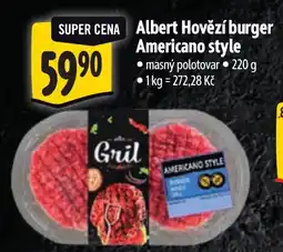 Albert Albert Hovězí burger Americano style nabídka
