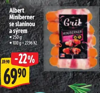 Albert Albert Miniberner se slaninou a sýrem nabídka