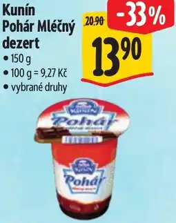 Albert Kunin Pohár Mléčný dezert nabídka