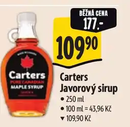Albert Carters Javorový sirup nabídka
