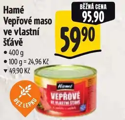 Albert Hamé Vepřové maso ve vlastní šťávě nabídka