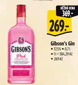 Albert Gibson's Gin nabídka