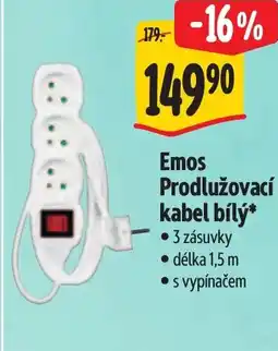 Albert Emos Prodlužovací kabel bílý nabídka