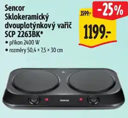 Albert Sencor Sklokeramický dvouplotýnkový vařič SCP 2263BK nabídka