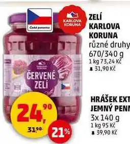 Penny Market ZELÍ KORUNA KARLOVA různé druhy, 670/340 g nabídka