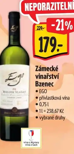 Albert Zámecké vinařství Bzenec nabídka