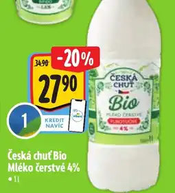 Albert Česká chuť Bio Mléko čerstvé 4% nabídka