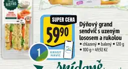 Albert Dýňový grand sendvič s uzeným lososem a rukolou nabídka
