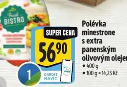 Albert Polévka minestrone s extra panenským olivovým olejem nabídka
