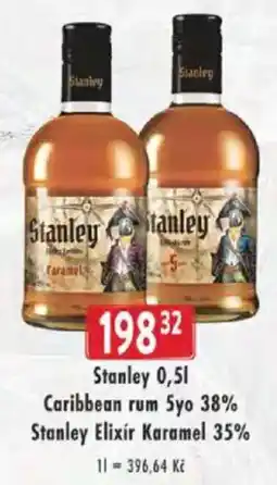 Astur&Qanto Stanley Caribbean rum 5yo 38% Stanley Elixír Karamel 35% nabídka
