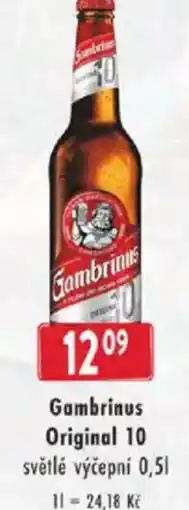 Astur&Qanto Gambrinus Original 10 světlé výčepní nabídka