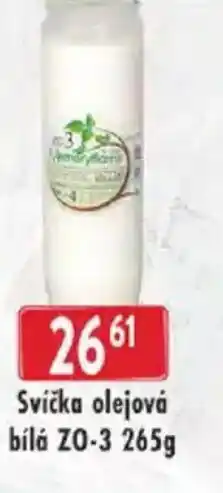 Astur&Qanto Svíčka olejová bílá ZO-3 nabídka