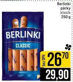 Jip Berlínki párky klasik nabídka