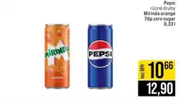 Jip Pepsi různé druhy Mirinda orange 7Up zero sugar nabídka