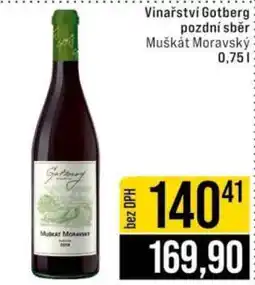 Jip Vinařství Gotberg pozdní sběr Muškát Moravský nabídka