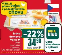 Billa Srdce domova Vejce M 10 ks nabídka