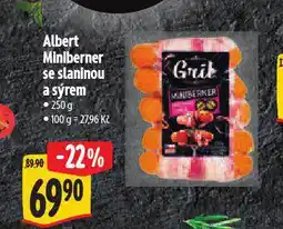 Albert Miniberner se slaninou a sýrem nabídka