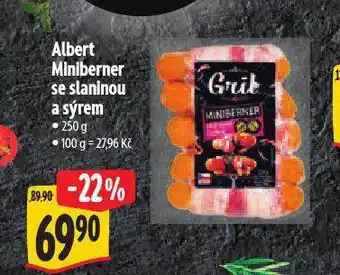 Albert Miniberner se slaninou a sýrem nabídka