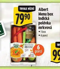 Albert Menu box indická mrkvová polévka nabídka