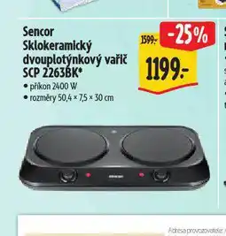 Albert Sencor sklokeramický dvouplotýnkový vařič nabídka