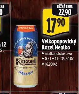 Albert Pivo velkopopovický kozel nealko nabídka