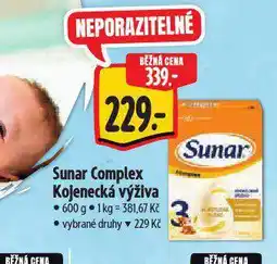 Albert Sunar kojenecká výživa nabídka