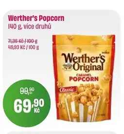 BonVeno Werther's Popcorn nabídka