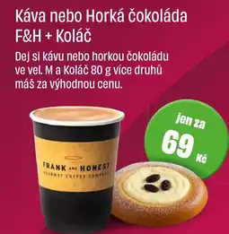 BonVeno Káva nebo Horká čokoláda F&H + Koláč nabídka
