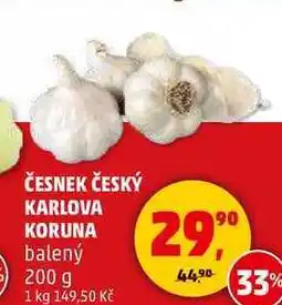 Penny Market ČESNEK ČESKÝ KARLOVA KORUNA balený, 200 g nabídka