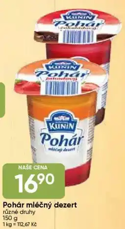Hruška Pohár mléčný dezert nabídka