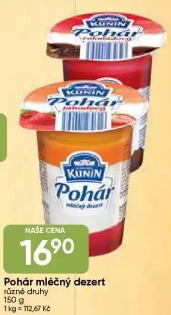 Hruška Pohár mléčný dezert nabídka