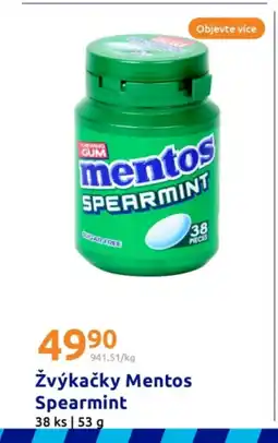 Action Žvýkačky Mentos Spearmint nabídka