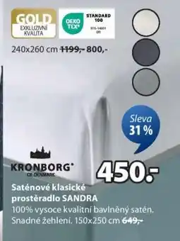 JYSK Saténové klasické prostěradlo SANDRA nabídka