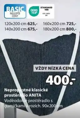 JYSK Nepropustné klasické prostěradlo ANITA nabídka