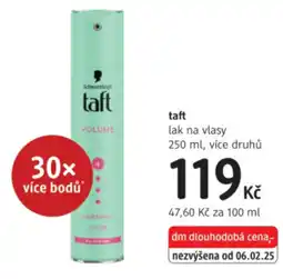 dm drogerie Taft lak na vlasy nabídka