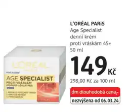 dm drogerie L'ORÉAL PARIS Age Specialist denní krém proti vráskám nabídka