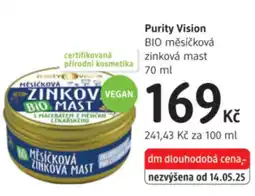 dm drogerie Purity Vision BIO měsíčková zinková mast nabídka