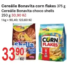 Žabka Cereálie Bonavita corn flakes - Cereálie Bonavita choco shells nabídka