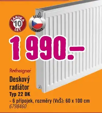 Hornbach Deskový radiátor Typ 22 DK nabídka