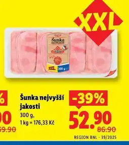 Lidl Šunka nejvyšší jakosti nabídka